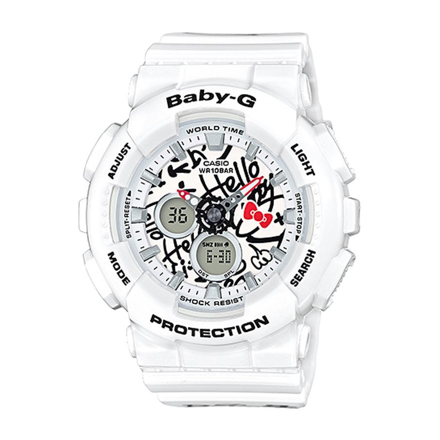 Casio G-Shock นาฬิกาข้อมือผู้หญิง สายเรซิ่น รุ่น BA-120KT-7A HELLO KITTY LIMITED EDITION - สีขาว