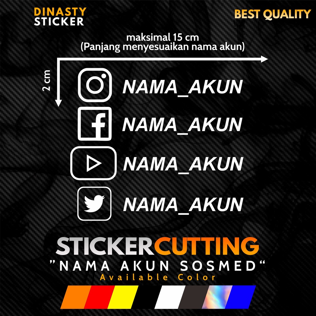 สติ๊กเกอร์ สติ๊กเกอร์ CUTTING ชื่อบัญชีสังคม MEDIA สังคม MEDIA INSTAGRAM FACEBOOK TWITTER YOUTUBE IG FB YT CUSTOM