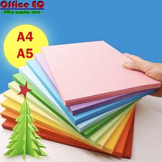 กระดาษสี แบบบางสี 2 หน้า กระดาษสีโปสเตอร์ กระดาษสีสองหน้า ขนาด A4 , A5 ความหนา 70 แกรม คละสี แพ็ค 50 แผ่น / 100 แผ่น