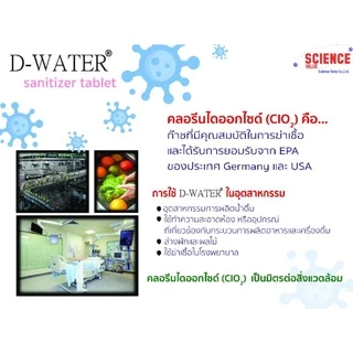 ซื้อ10แถม2‼️ [D-WATER💧]คลอรีนไดออกไซด์แบบเม็ดฟู่ 🚫🦠ฆ่าเชื้อโคโรน่า, แบคทีเรีย, รา, และไวรัสอื่นๆ