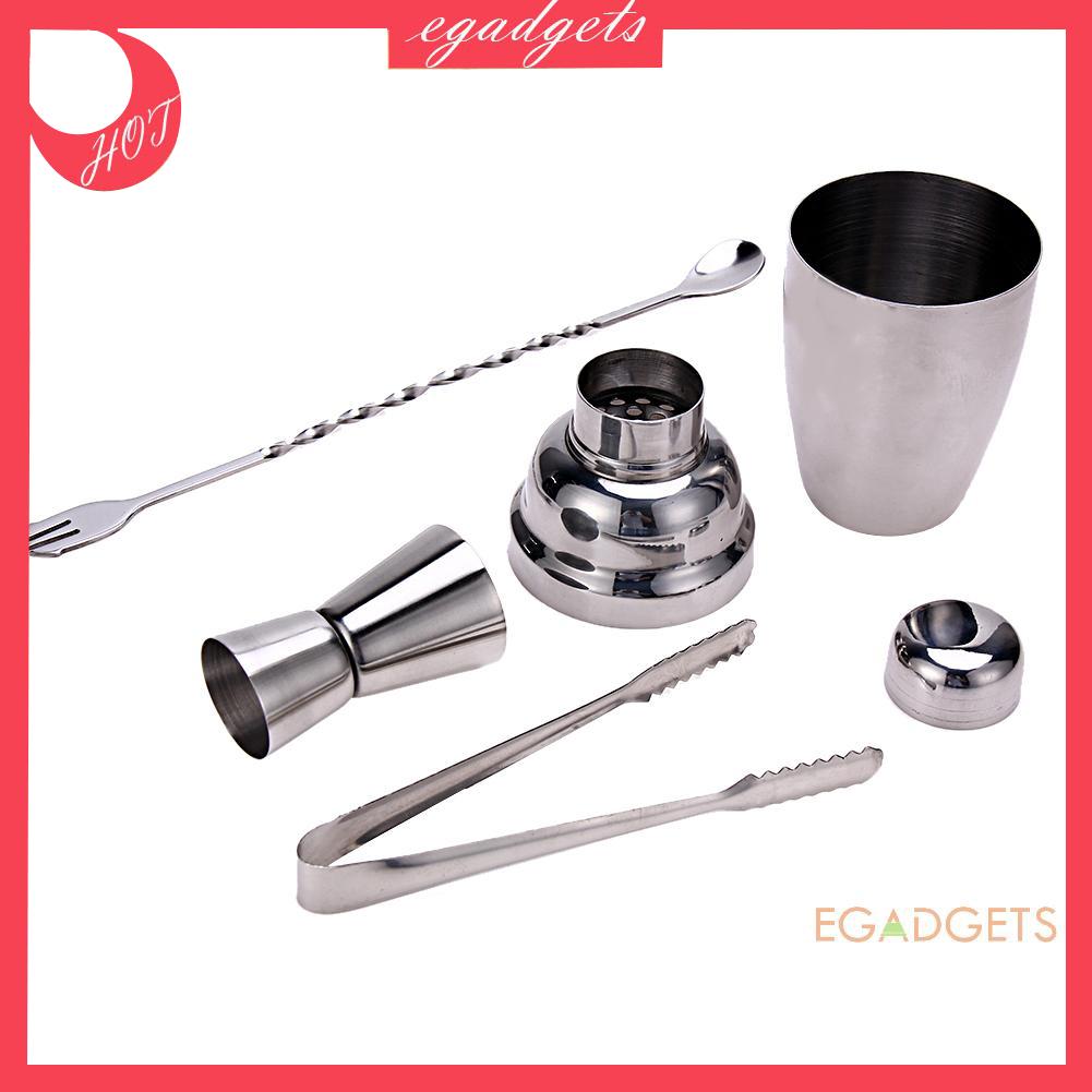 ♥5Pcs 750ML Stainless Steel Cocktail Shaker Jigger Bar Drink Mixer Kit