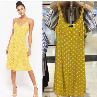 New✨Polkadot Mustard Dress by Forever 21