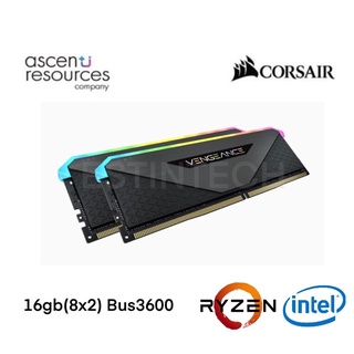 RAM (แรม) DDR4 BUS3600 Corsair Vengeance RGB RT Black/White 16GB (8GBx2) ของใหม่