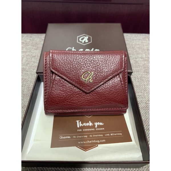 กระเป๋า mini wallet-Maily แบรนด์ charin มือสอง✌️สี wine red