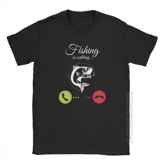 [S-5XL] เสื้อยืดลําลอง แขนสั้น คอกลม พิมพ์ลาย Fish Is Calling Fisher Is Calling สไตล์คลาสสิก สําหรับผู้ชาย NDinoa56IPogl