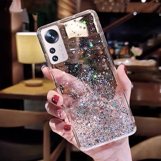 Ready Stock เคส Handphone Case for Xiaomi 12 Mi 12Pro 11T Pro Mi 11 Lite 5G NE 2022 New Silicone Transparent Casing Starry Sky Glitter Tpu Softcase Shockproof Back Cover เคสโทรศัพท์