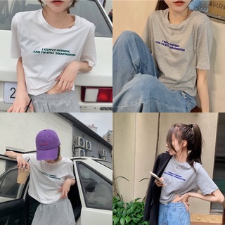 งานไทย พร้อมส่ง 🥨 เสื้อครอป สกรีนลาย สไตล์เกาหลี