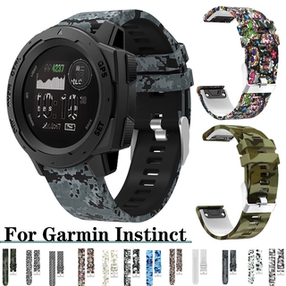 สายนาฬิกาข้อมือซิลิโคน พิมพ์ลาย ปลดเร็ว สำหรับ Garmin Instinct &amp; Instinct