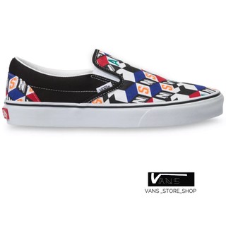 VANS SLIP ON CHECKER CUBE MULTI TRUE WHITE SNEAKERS สินค้ามีประกันแท้