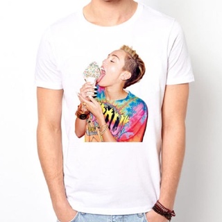 ราคาระเบิดเสื้อยืด พิมพ์ลาย Miley Cyrus สีขาว สําหรับผู้ชายS-3XL