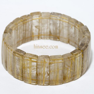 กำไลไหมทอง Rutilated Quartz ขนาดหน้ากว้าง 26 มม. หนา 7 มม. ขนาดวงใน 60 มม.