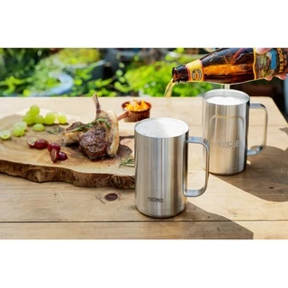 Thermos Vacuum Insulated Mug 0.6L -0.72L Stainless Steel เทอร์มอส แก้วเบียร์สแตนเลสสูญญากาศ 2แบบให้เลือก สีและขนาด