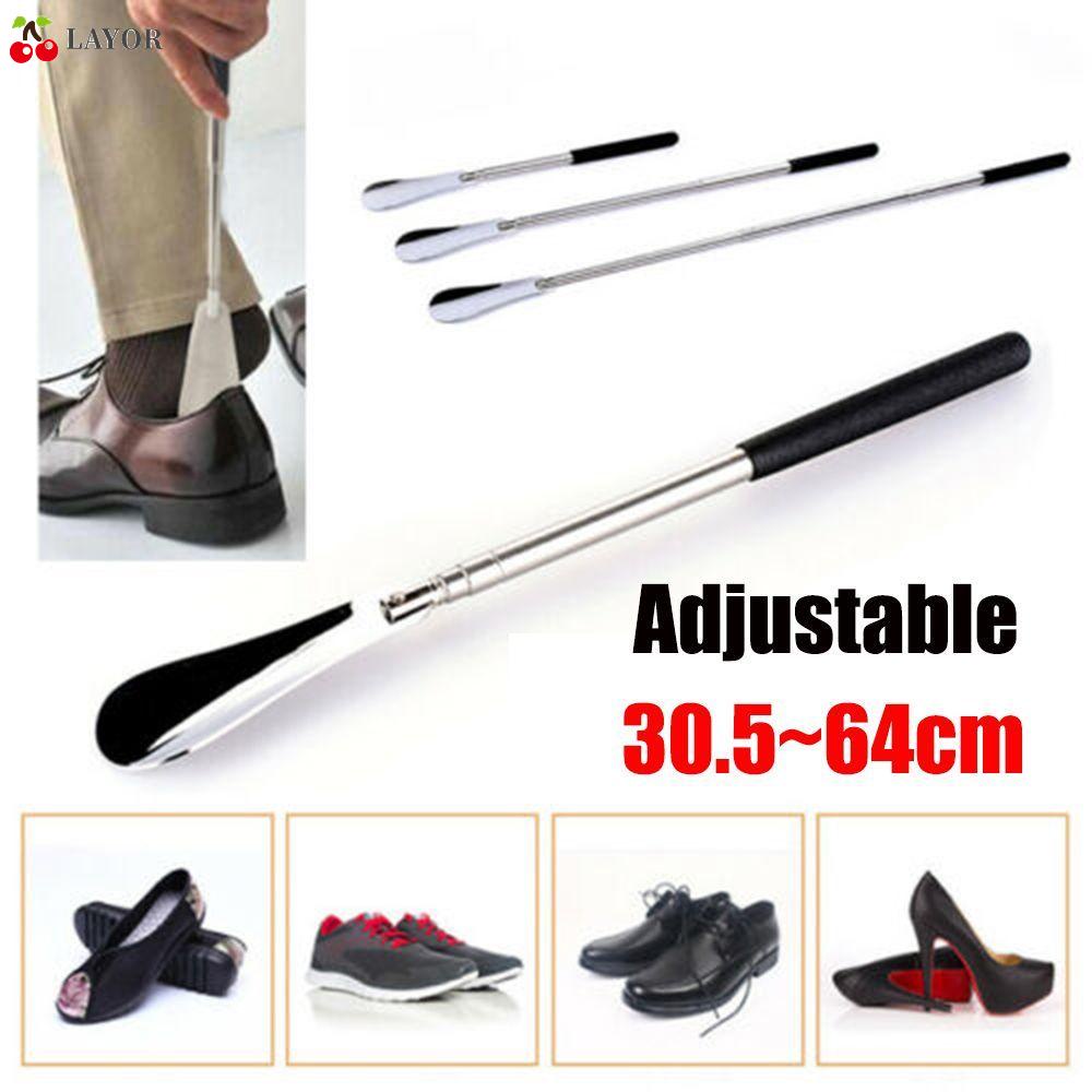 Professional Stainless Steel Long Handle Shoe Lifter Shoehorn 42cm Simple Design
