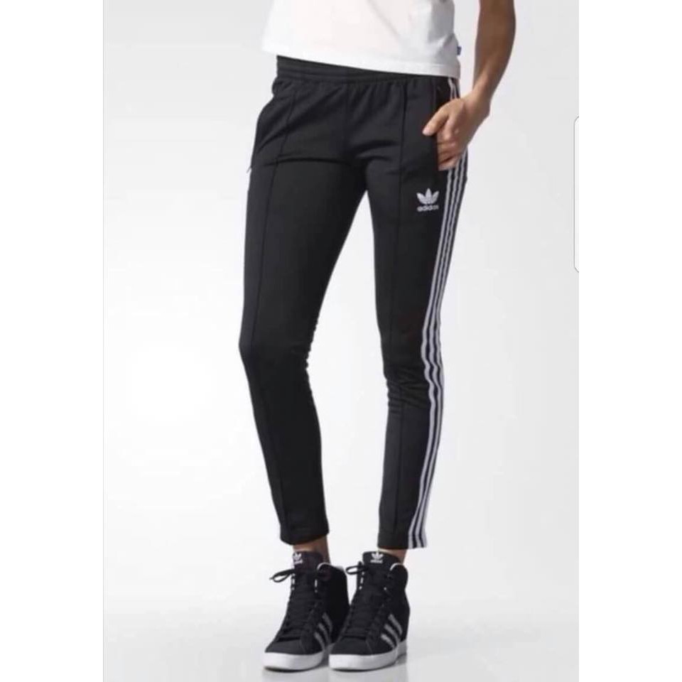 Adidas Originals Slim Fit Open Hem Track Pants Shopee Thailand