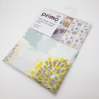 Primo ผ้าม่านห้องน้ำ PEVA ลายดอกไม้ รุ่น DF003 ขนาด 180x180 ซม. สีเหลือง