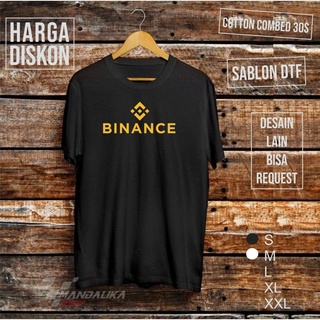 เสื้อยืดคอกลมเสื้อยืด ลาย Bitcoin binanceS-5XL