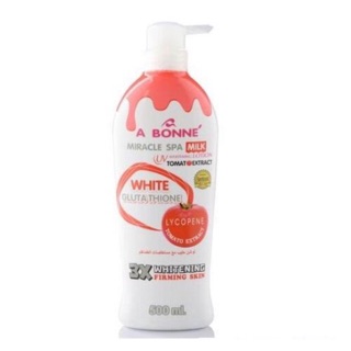 เอ บอนเน่ โลชั่นน้ำนม กลูต้า 500 ml A Bonne Miracle Spa Milk Tomato Extract Mixed UV Whitening Lotion