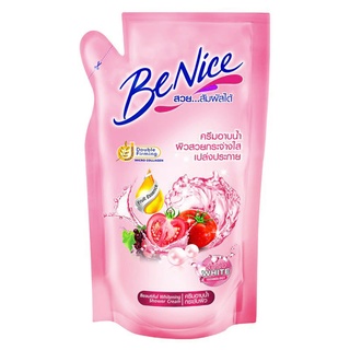 SuperSale63 400ML บีไนท์ BeNice ครีมอาบน้ำบีไนซ์ ผิวสวยกระจ่างใสเปร่งประกาย ครีมอาบน้ำบีไนซ์ถุงเติมสีชมพู 400 มล.