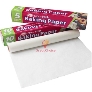 กระดาษไขรองอบ กระดาษไข BAKING PAPER กระดาษอบขนม คุกกี้ เค้กเบเกอรี่ 5,10 เมตร gc99