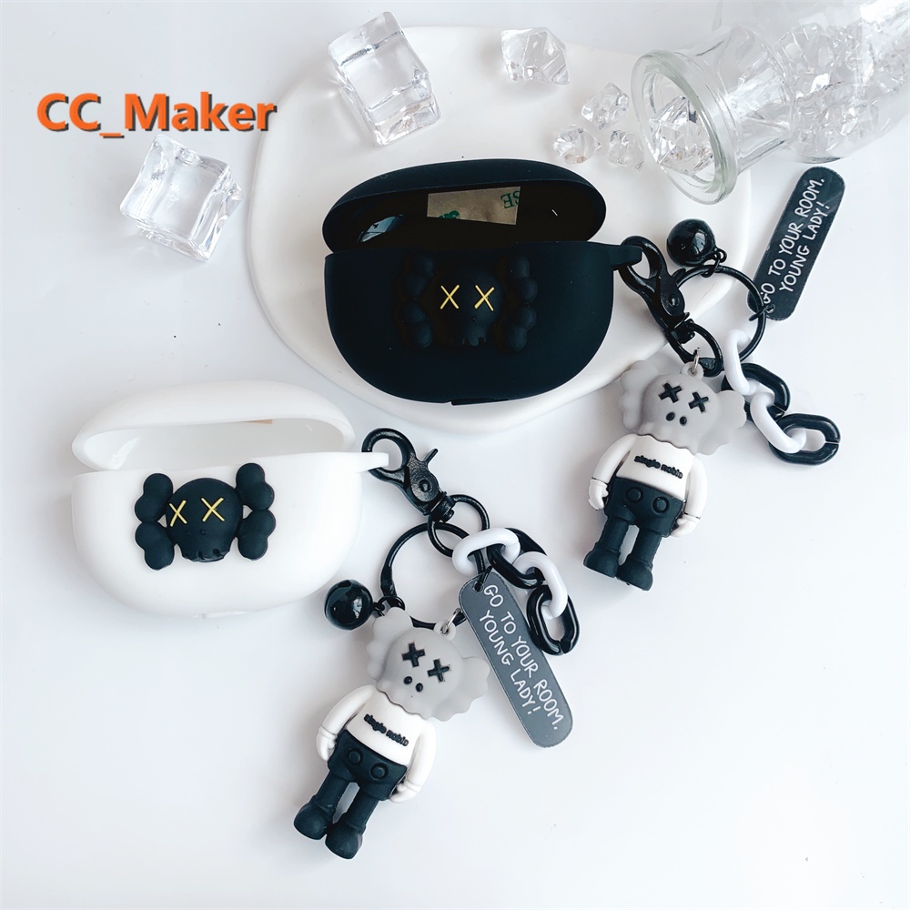 For Beats Studio Buds Case Creative Kaws Keychain Pendant Beats Fit Pro Silicone Soft Case Cartoon F