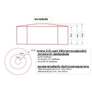 ชุดซ่อมสุ่มล้อ ตาข่าย 2 นิ้ว เบอร์ 15 /ตาข่ายวงนอก สูง 25 ตา กว้าง 150 ตา/ตาข่ายวงใน สูง 17 ตา กว้าง 100 ตา(สูง 85 ซม.