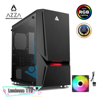 AZZA Micro ATX Mid Tower Tempered Glass RGB Gaming Case LUMINOUS 110 - Black