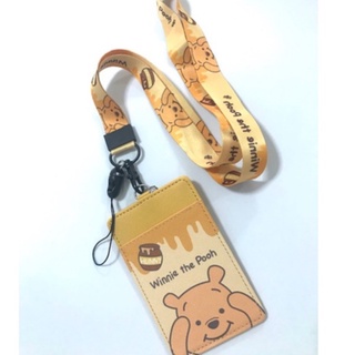 POOH BIG1 สายคล้องคอ สายคล้องบัตร ที่ใส่บัตร ซองใส่บัตร พร้อมสายคล้องคอ ลาย POOH งานดี สวยงาม สำหรับ บัตร 6x8 cm    8118