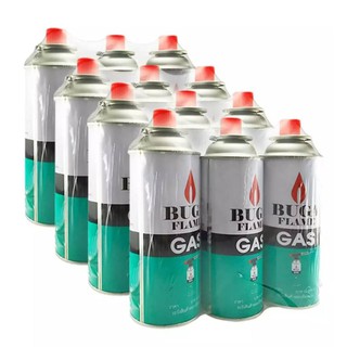 BUGA FLAME GAS แก๊สกระป๋องใหญ่ 375ml (แพ็ค 12 กระป๋องใหญ่)