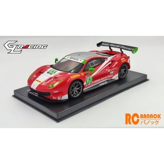 GL RACING บอดี้รถบังคับ GL-488-GT3-004/RW Ferrari 488 Red/White No.63(ไม่รวมตัวรถ)