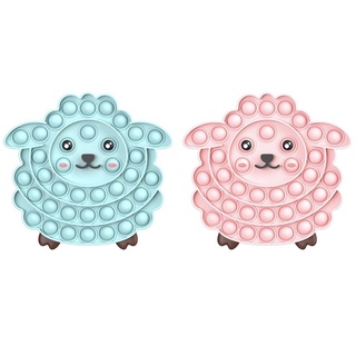 พร้อมส่ง Pop it ป๊อบอิท แกะ สีฟ้ากับชมพู ขนาด ของเล่นฝึกสมาธ…