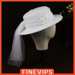[Finevips] หมวกปีกกว้าง สําหรับเจ้าสาว งานหมั้น ปาร์ตี้