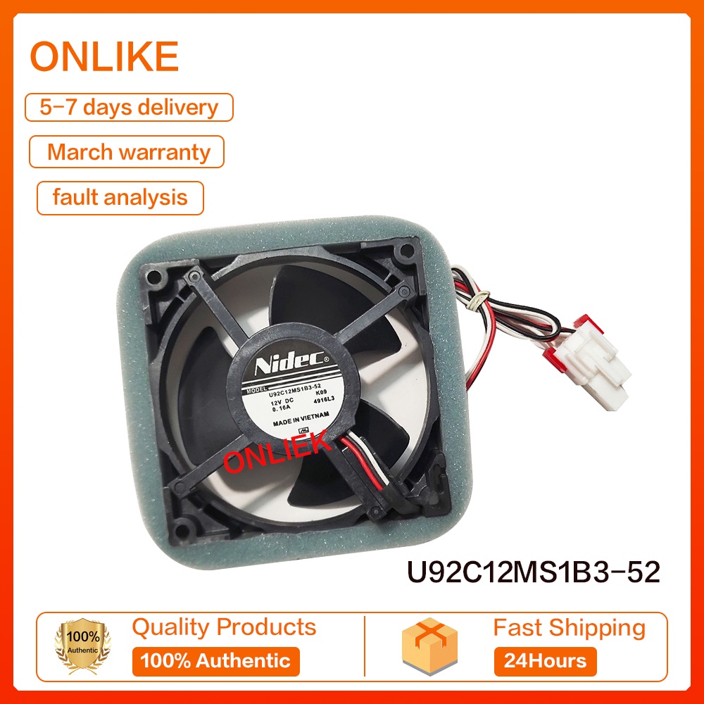 จัดส่ง) วันใหม่ 100% (1-2 Nidec U92C12MS1B3-52 REFRIGERATOR COOLING FAN 12V 0.16A pxb9 (จัดส่ง1-2)