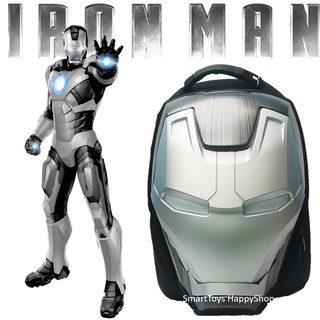 กระเป๋าเป้สะพายหลังไอรอนแมนมีไฟที่ตาสินค้านำเข้าจากต่างประเทศ Iron Man Head Bag Limited Edition Black-Silver