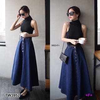 J3952 Set เสื้อคอเต่า + กระโปรงยีนส์ Set turtleneck + denim skirt