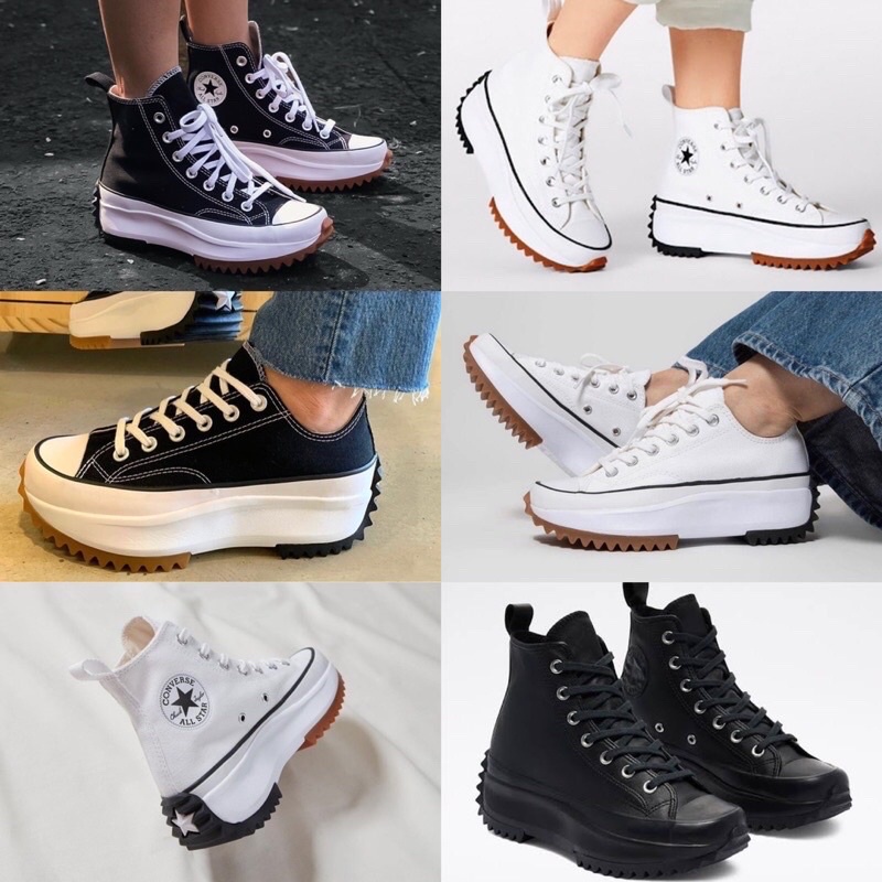 Converse Run Star Hi ox รองเท้าส้นเตารีดผู้หญิงคุณภาพพรีเมี่ยม