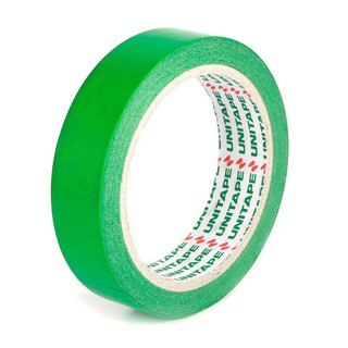 กระดาษกาวสี แกน 3" 1"x20y. สีเขียว ยูนิเทป Colored masking tape, 3 "1" x20y cores. Green uni tape.