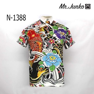 ⚡ ส่งฟรี⚡เชิ้ตแขนสั้น งานต่อลาย Mr-Junko ราคาคุ้มค่าที่สุด N-1388