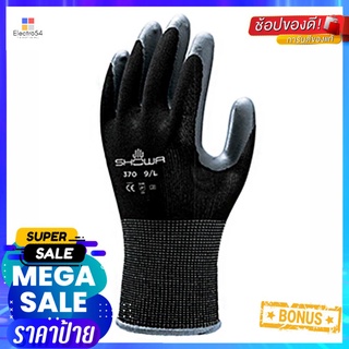 ถุงมือไนลอนเคลือบยาง SHOWA 370 SIZE L สีดำRUBBER-COATED NYLON GLOVES SHOWA 370 SIZE L BLACK