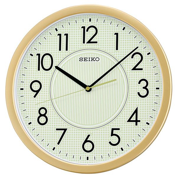 SEIKO นาฬิกาแขวน 14'' นิ้ว หน้าปัดพรายน้ำ รุ่น QXA629G - สีบอร์นทอง