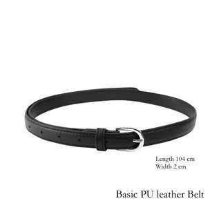 cpjgirlxx |  พร้อมส่ง Basic PU leather Belt *new* เข็มขัดหนังpu เข็มขัดผู้หญิง