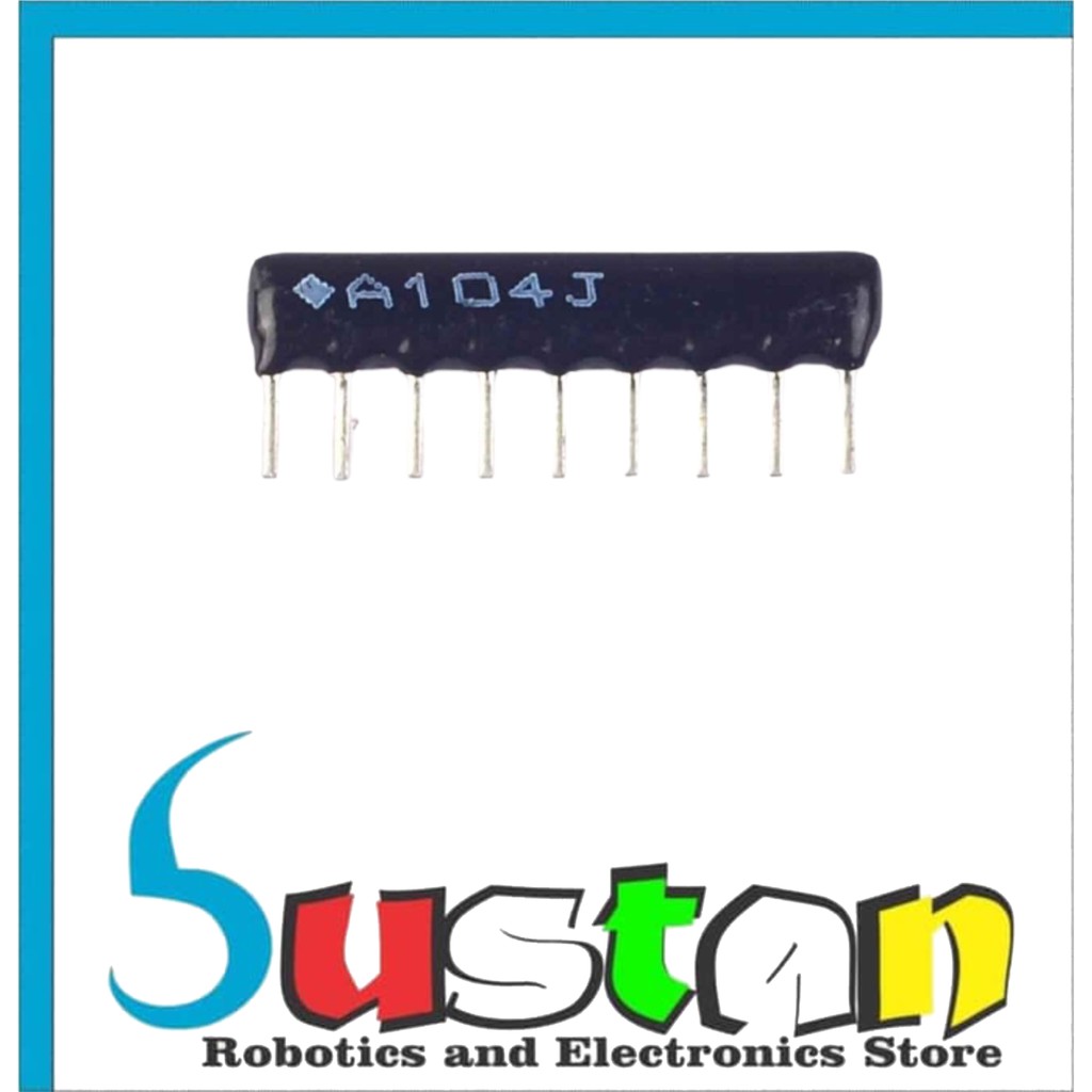 RESISTOR PACK 100K OHM A104J 9P ARRAY R PACK 9PIN 100K A104J 1/8 วัตต์