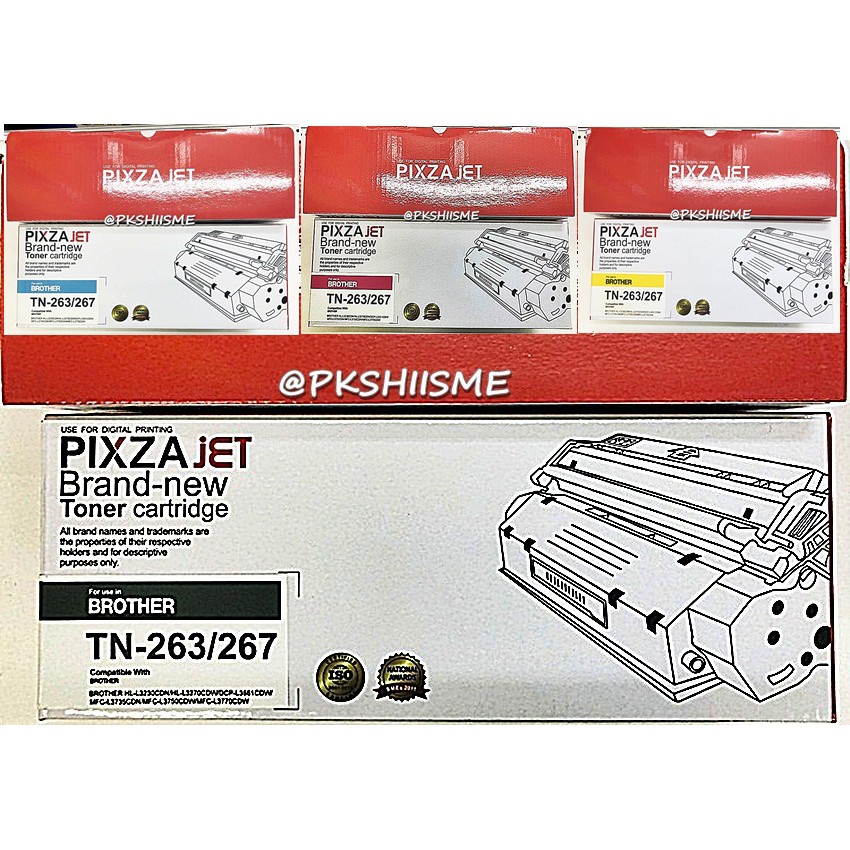PIXZAJET TONER Brother TN-263/267  BK , C , M , Y หมึกเทียบเท่า HL-L3230CDN , HL-L3270CDW , DCP-L355