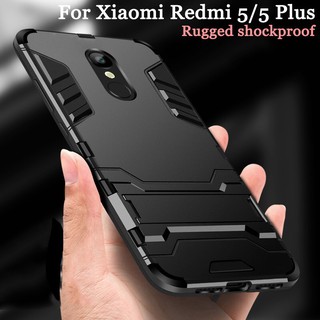 พร้อมส่ง เคสโทรศัพท์ ชนิดพลาสติก TPU แบบแข็ง กันกระแทก มีขาตั้งง สำหรับ Xiaomi Redmi 5 Plus 5Plus