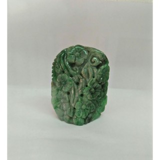 หยกพม่าแกะสลักรูปดอกไม้(jadeite)