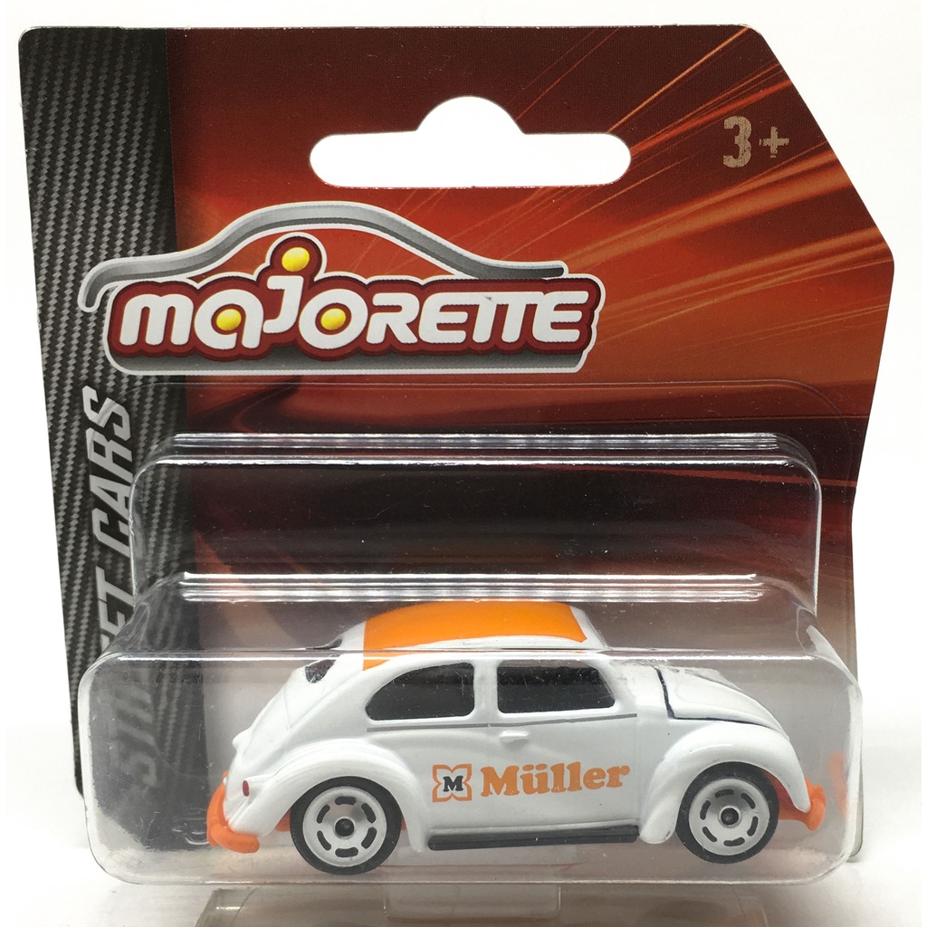 Majorette Volkswagen Beetle Vintage - Muller - White Color /Wheels VIN6S /scale 1/64 (3 inches) Shor