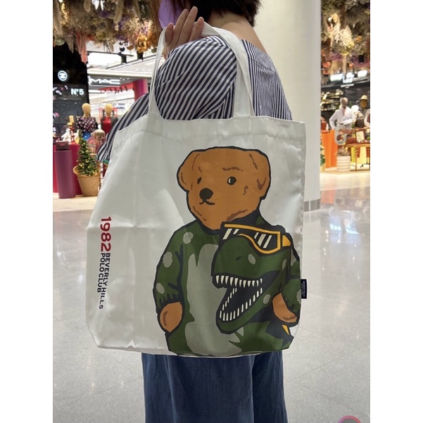 กระเป๋าผ้าหมีคาแรกเตอร์หนัง polo Beverly hills polo club ของแท้ 💯%จากshop