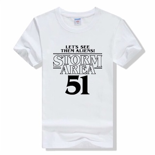 [S-5XL] เสื้อยืดผ้าฝ้าย 100% พิมพ์ลาย Storm Area 51 Let&amp; แฟชั่นฤดูร้อน สําหรับผู้ชาย#39; s See Them Aliens Area 51 Raide