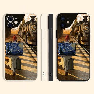 starry sky เคสไอโฟน 13 promax 8 พลัส oil painting 7 8 plus Xr Xs X max se2020 11 12 13 pro max phone case เคส นิ่ม