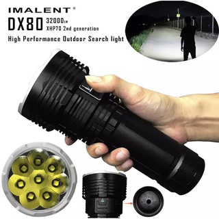 พร้อมส่ง ของแท้100% Imalent DX80 ไฟฉายLED Cree XHP70 32000 LM 806เมตรไฟฉายชาร์จไฟฉายไฟฉายสำหรับค้นหาที่มีประสิทธิภาพ