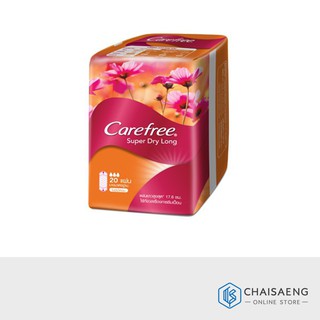 Carefree Super Dry Long Unscented แคร์ฟรี ซุปเปอร์ ดราย ลอง 20 แผ่น (ไม่มีน้ำหอม)